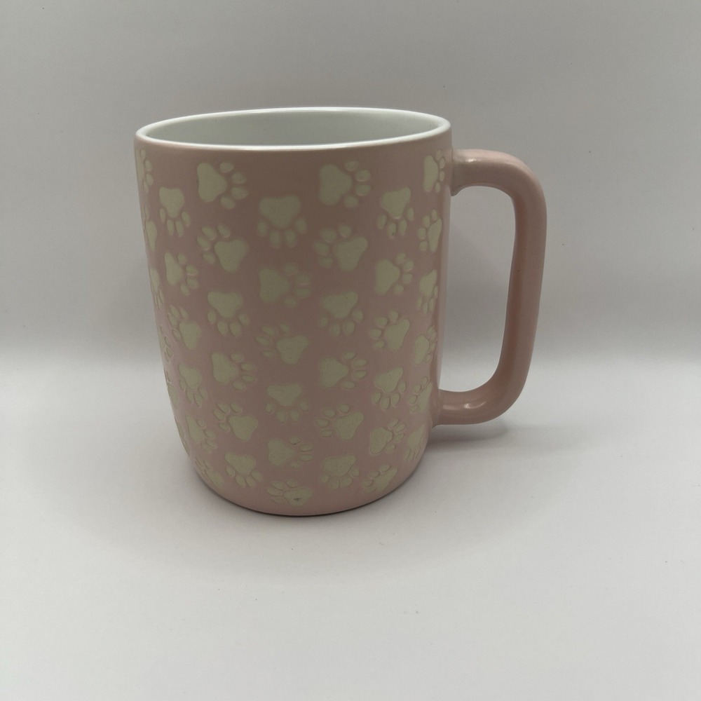 Pink Dog Paw Coffee Tea Mug Furry Baby Paws Light Pink Mauve- New‎ Gift Present